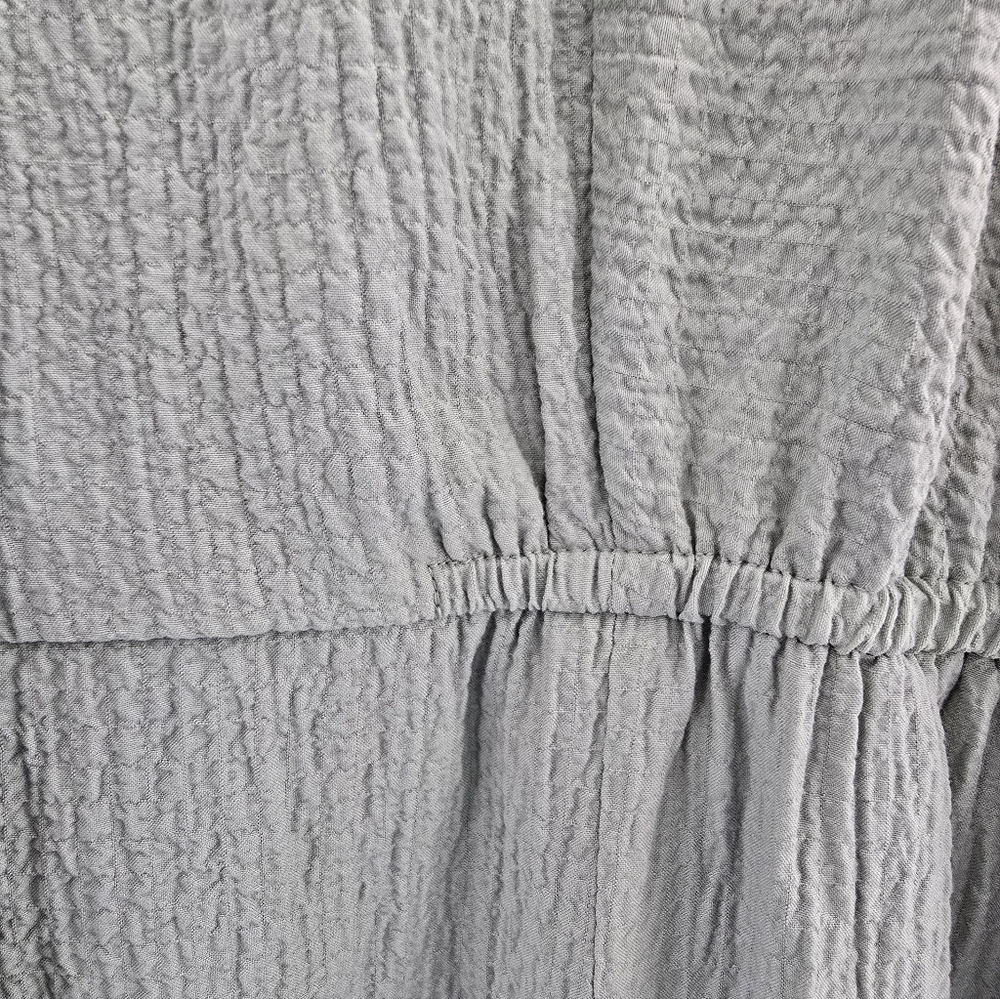 Calvin KLEIN sage Green Gauzy Full Button L Sleeve Belted Pockets Dress Ladies 6 - Picture 5 of 10